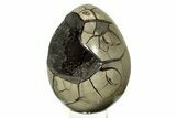 Septarian Dragon Egg Geode - Black Crystals #267288-1